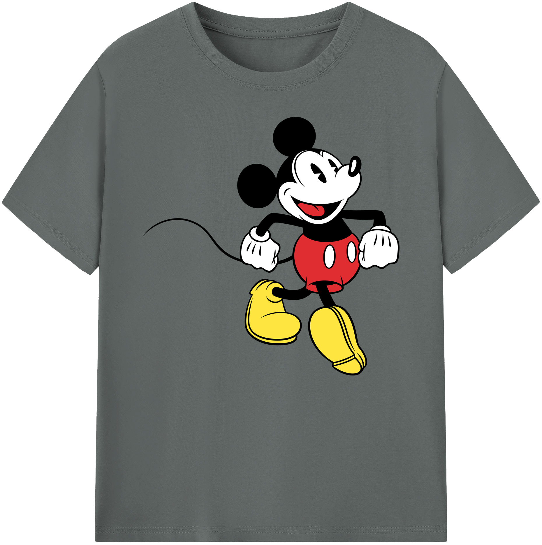 ミッキーマウス Mickey Mouse 綿100％ メンズ半袖Tシャツ｜肌触りやわらか＆通気性